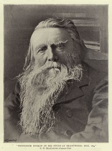 El profesor Ruskin en su estudio en Brantwood, mayo de 1894 de English Photographer