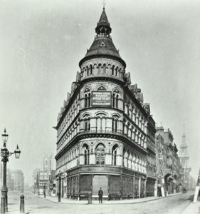 Queen Victoria Street, esquina de Mansion House Street y Queen Victoria Street, Londres, 1880 de English Photographer