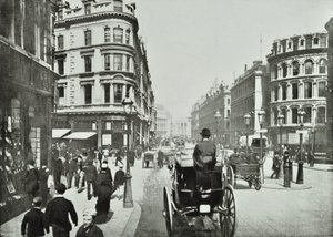 Queen Victoria Street, mirando al este desde Queen Street, Ciudad de Londres, 1890 de English Photographer