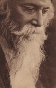 Rabindranath Tagore (1861-1941), escritor, compositor y artista indio (fotografía en blanco y negro) de English Photographer