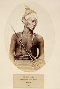 Rengma Naga, Tribu de Colina Saqueadora, Assam, de The People of India, por J. Forbes Watson, publicado en 1868 de English Photographer
