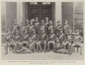Representantes de la Honourable Artillery Company en los City Imperial Volunteers, el destacamento montado en caqui de English Photographer