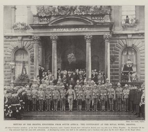 El regreso de los ingenieros de Bristol de Sudáfrica, el contingente en el Royal Hotel, Bristol