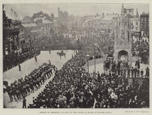 Revisión de la caballería de Yeomanry por el Príncipe de Gales en Devizes, Wilts