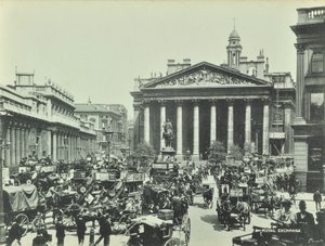 Bolsa Real, Threadneedle Street, Ciudad de Londres, 1890 de English Photographer