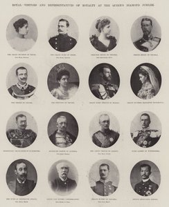 Visitantes reales y representantes de la realeza en el jubileo de diamante de la reina