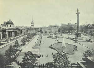 Saint Martin in the Fields, National Gallery, Columna de Nelson, Trafalgar Square, Westminster: vista desde la azotea mirando al este, 1895 de English Photographer