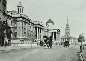 Saint Martin in the Fields y la National Gallery, Trafalgar Square, Westminster: lado norte mirando al este, 1896 de English Photographer