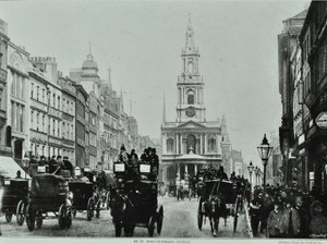 Saint Mary-le-Strand, Strand, Westminster LB: mirando al este hacia Saint Mary-le-Strand, 1895