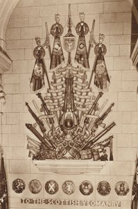 Monumento Nacional a la Guerra de Escocia: The Scottish Yeomanry (foto en blanco y negro)