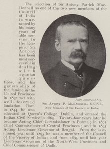 Sir Antony P MacDonnell, GCSI, nuevo miembro del Consejo de la India de English Photographer