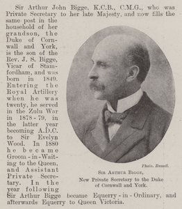 Sir Arthur Bigge, nuevo Secretario Privado del Duque de Cornualles y York de English Photographer