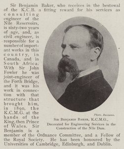 Sir Benjamin Baker, KCMG, condecorado por servicios de ingeniería en la construcción de la presa del Nilo de English Photographer