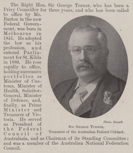 Sir George Turner, tesorero del gabinete federal australiano de English Photographer