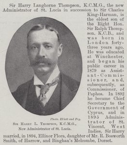Sir Harry L Thompson, KCMG, Nuevo Administrador de Santa Lucía de English Photographer