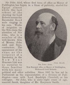 Sir John Aird, nuevo baronet, quien, como alcalde de Paddington, dio la bienvenida a Lord Roberts de English Photographer