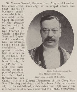 Sir Marcus Samuel, nuevo alcalde de Londres