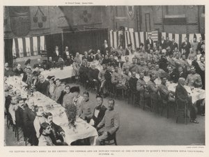 La respuesta de Sir Redvers Buller a sus críticos, el General y Sir Howard Vincent en el almuerzo a los Voluntarios de Rifle de Winchester de la Reina, 10 de octubre de English Photographer