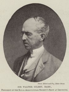 Sir Walter Gilbey, Baronet, Presidente de la Exposición de la Sociedad Real de Agricultura en Leicester de English Photographer