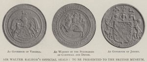 Los sellos oficiales de Sir Walter Ralegh, que serán presentados al Museo Británico