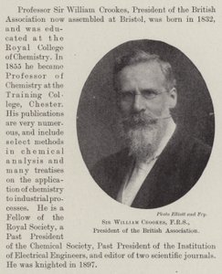 Sir William Crookes, FRS, presidente de la Asociación Británica de English Photographer
