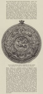 Escudo de plata de Gales del Sur, presentado al Príncipe y la Princesa de Gales en su boda de plata
