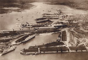 Southampton Docks desde el aire (foto b/n) de English Photographer