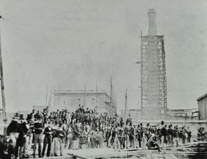 Southern Outfall Sewer, Crossness: dignatarios en el sitio, 1865 de English Photographer