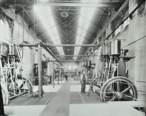 Southern Outfall Sewer, Crossness: interior de la casa de máquinas, 1894