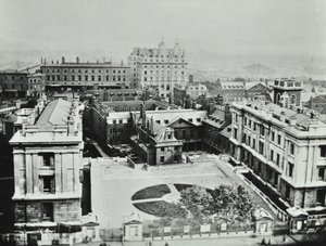 St Thomas Hospital: vista elevada del exterior, 1862