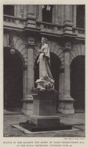 Estatua de Su Majestad la Reina por Hamo Thornycroft, RA, en el Royal Exchange, develada el 20 de junio de English Photographer