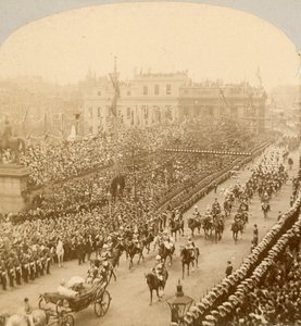 Impresión estereográfica del Jubileo de Diamante de la Reina Victoria de English Photographer