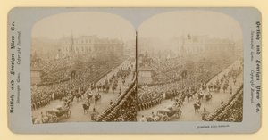 Impresión estereográfica del Jubileo de Diamante de la Reina Victoria de English Photographer