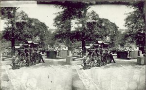Imagen estereoscópica de los puestos de St Jamess Park de English Photographer