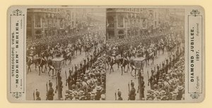 Impresión estereoscópica del Jubileo de Diamante de la Reina Victoria, 28 de junio de 1897 de English Photographer