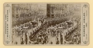 Impresión estereoscópica del Jubileo de Diamante de la Reina Victoria, 28 de junio de 1897 de English Photographer