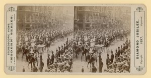 Impresión estereoscópica del Jubileo de Diamante de la Reina Victoria, 28 de junio de 1897 de English Photographer