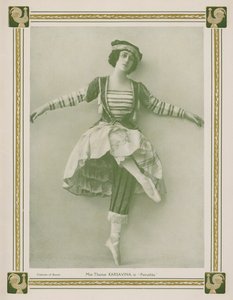 Tamara Karsavina, prima ballerina rusa, en una producción de Ballets Russes del ballet Petrushka de Igor Stravinsky de English Photographer