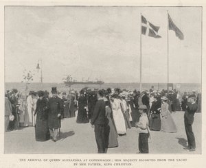 La Llegada de la Reina Alexandra a Copenhague, Su Majestad escoltada desde el Yate por su Padre, el Rey Christian