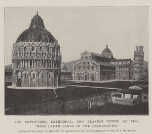 El Baptisterio, la Catedral y la Torre Inclinada de Pisa, con el Campo Santo al Fondo de English Photographer