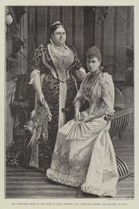 La novia prometida del duque de York, la princesa May, con su madre, la duquesa de Teck