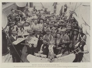 El prisionero bóer como fabricante de juguetes a bordo del barco de English Photographer