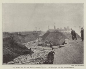 La ruptura del canal del valle de Stour, el daño al terraplén