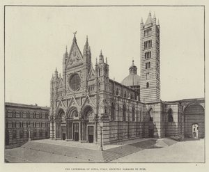 La Catedral de Siena, Italia, recientemente dañada por un Incendio
