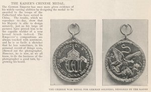 La Medalla de la Guerra China para Soldados Alemanes, Diseñada por el Kaiser de English Photographer