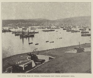 La Guerra Civil en Chile, Bahía de Valparaíso desde la Colina de la Artillería de English Photographer