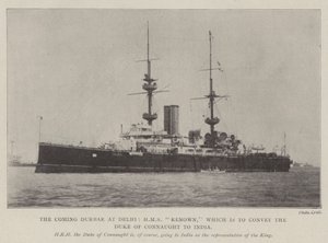 El próximo Durbar en Delhi, HMS Renown, que llevará al duque de Connaught a la India de English Photographer