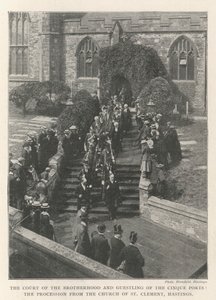 La Corte de la Hermandad y Guestling de los Puertos Cinque, la Procesión desde la Iglesia de San Clemente, Hastings de English Photographer