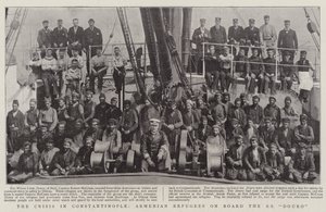 La crisis en Constantinopla, refugiados armenios a bordo del SS Douro de English Photographer