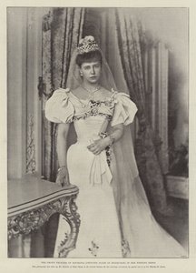 La princesa heredera de Rumania (princesa María de Edimburgo) en su vestido de novia